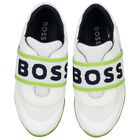 Boys White Logo Trainers, 2, hi-res