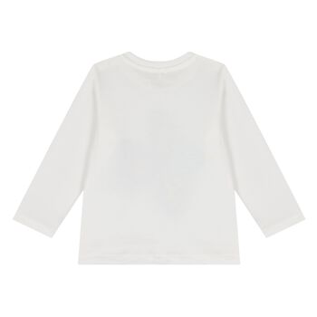 Younger Girls Ivory Bird Long Sleeve Top