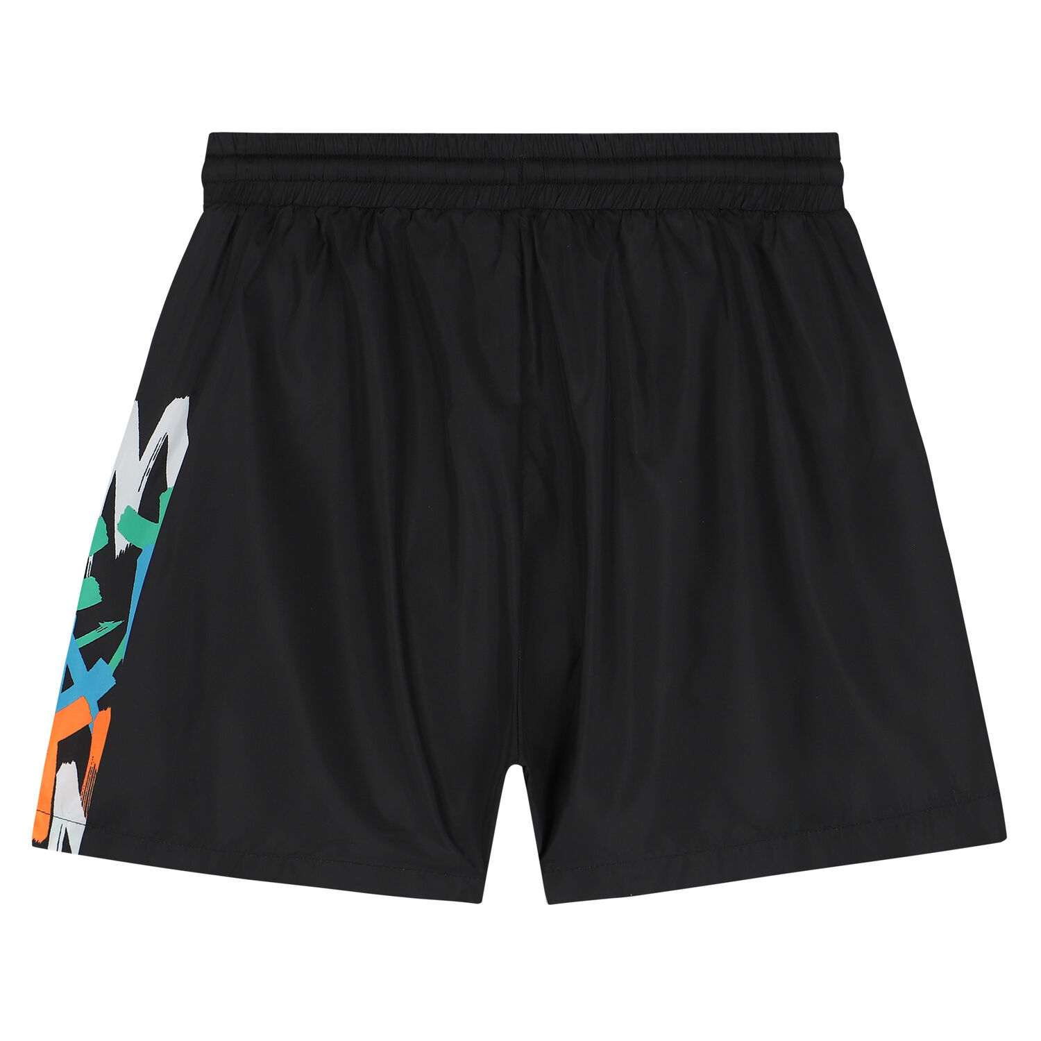 Boys Black Logo Shorts, 1, hi-res