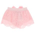 Girls Pink Lace Shorts, 3, hi-res