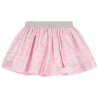 Girls Ivory & Purple Embellished Skirt Set, 3, hi-res