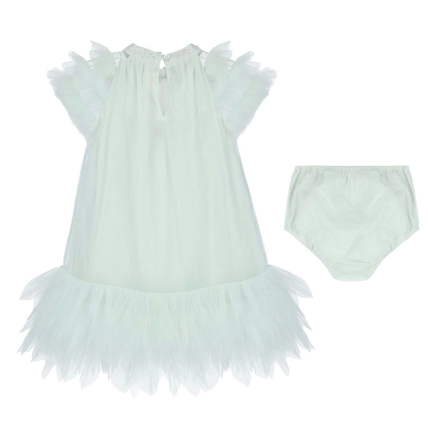 Baby Girls Aqua Tulle Dress Set, 1, hi-res