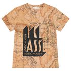 Boys Beige Geo Map T-Shirt, 1, hi-res