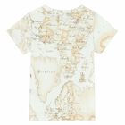Girls White & Beige Geo Map T-Shirt, 2, hi-res