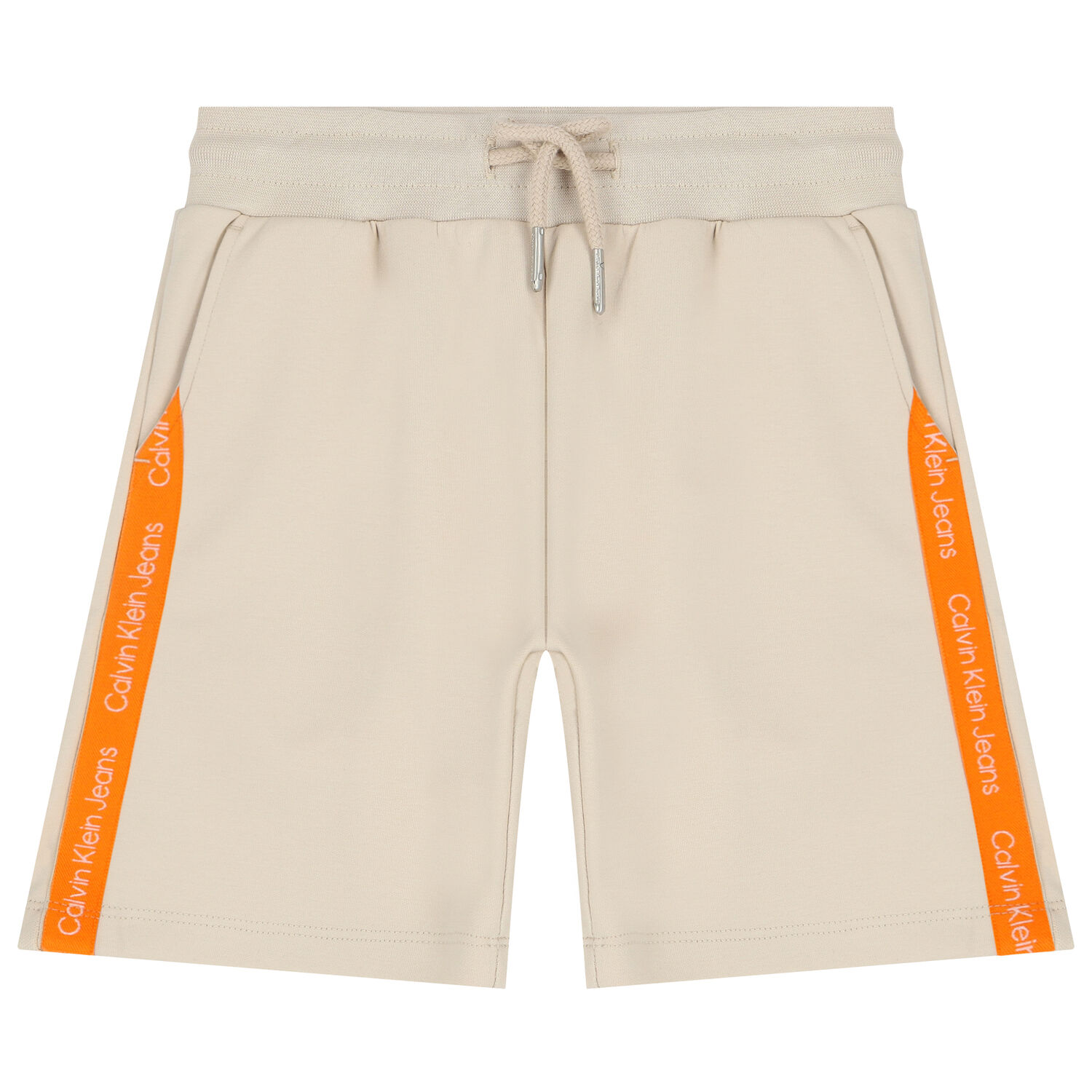 Boys Beige Logo Shorts, 2, hi-res