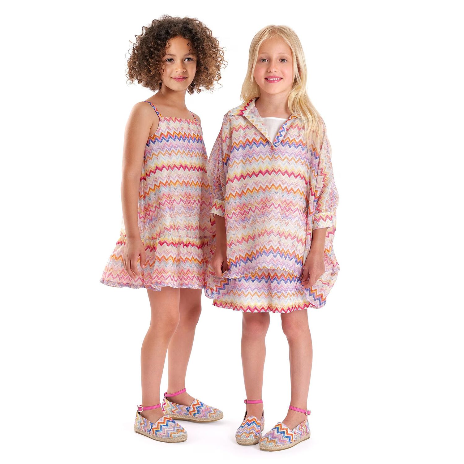 Girls Multi-Coloured Zigzag Dress, 1, hi-res
