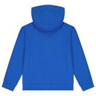 Boys Blue Logo Hooded Zip Up Top, 1, hi-res