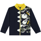 Boys Navy & Green Camouflaged Tracksuit, 1, hi-res