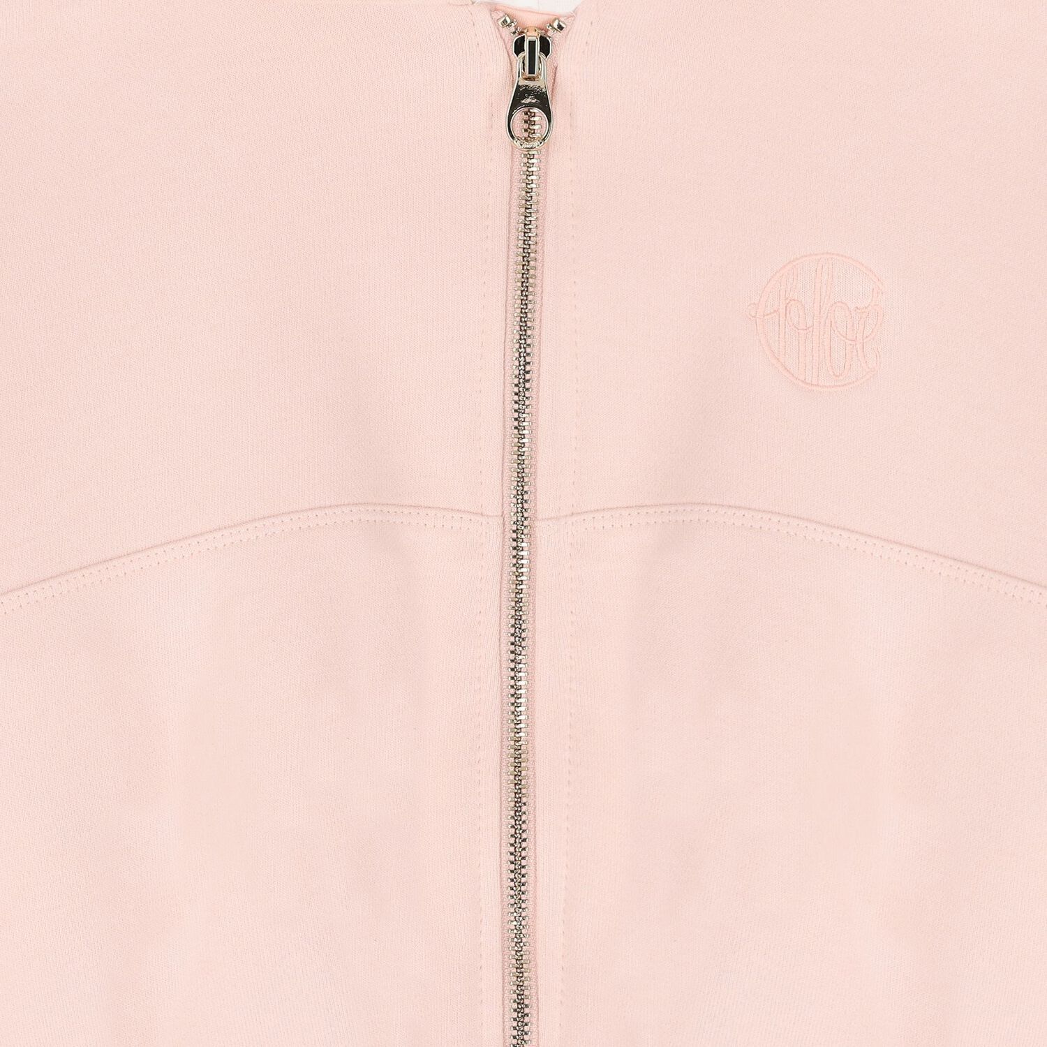 Girls Pink Logo Hooded Zip Up Top, 1, hi-res