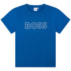 Boys Blue Logo T-Shirt, 1, hi-res
