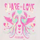 Girls Ivory Lovebird Logo Long Sleeve Top, 1, hi-res