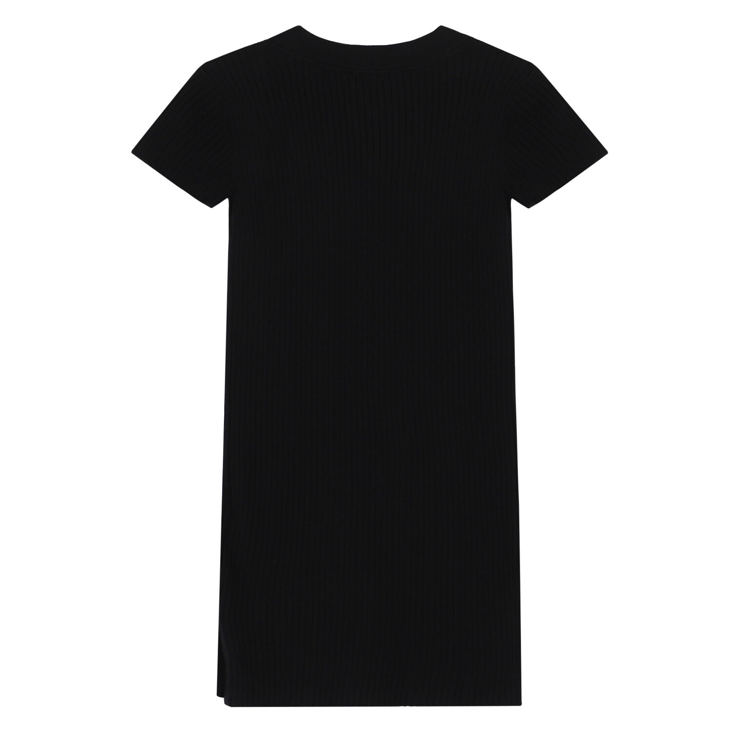 Girls Black Logo Knitted Dress, 1, hi-res