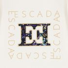 Girls Ivory Logo Long Sleeve Top, 1, hi-res