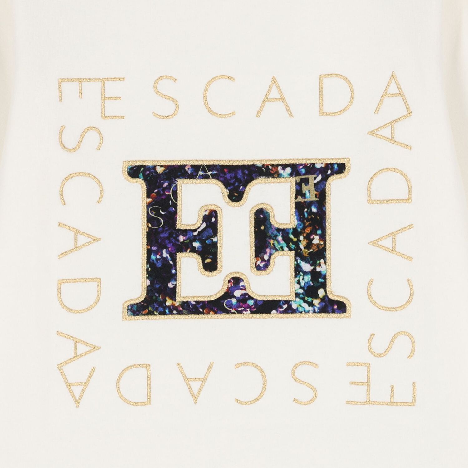 Girls Ivory Logo Long Sleeve Top, 1, hi-res