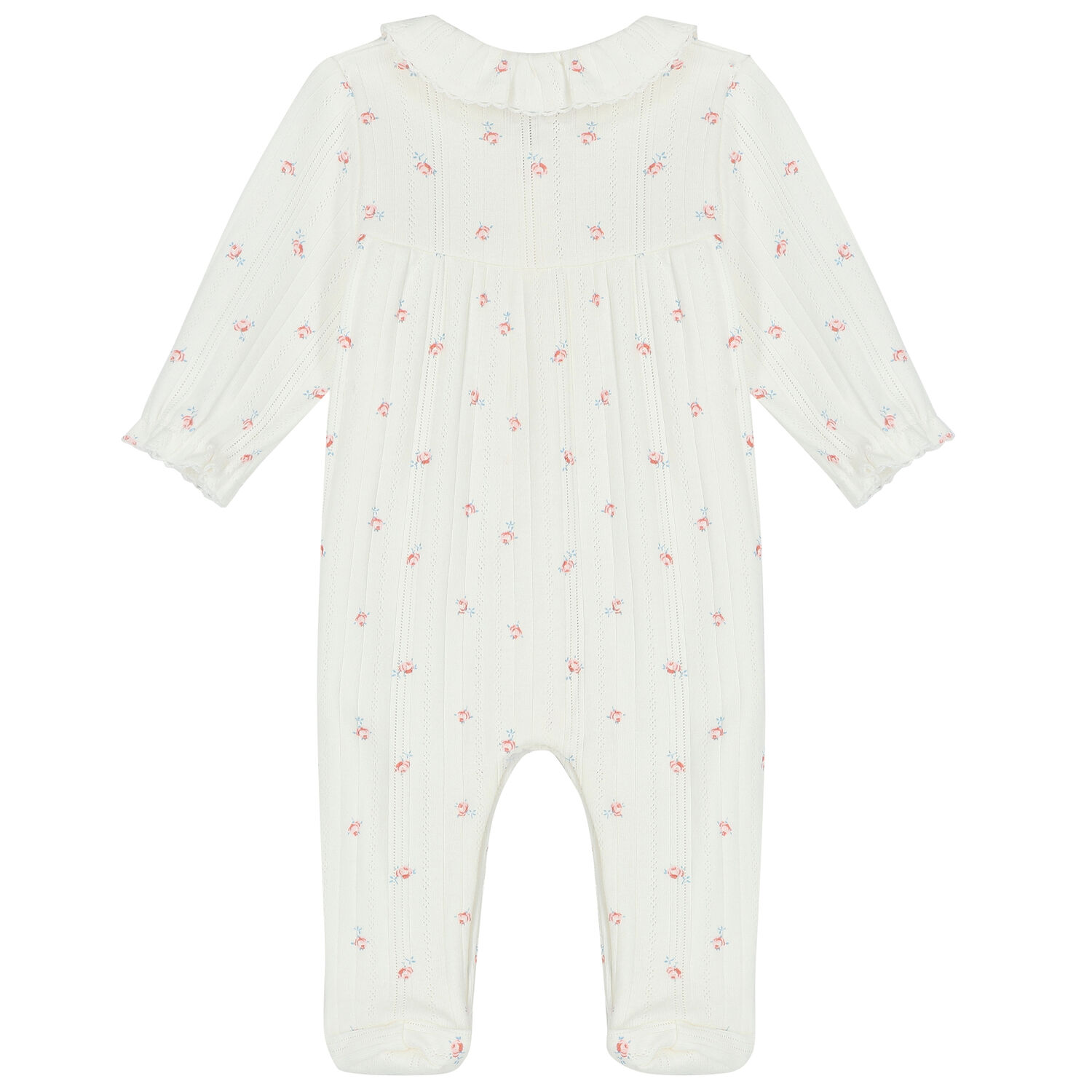 Baby Girls Ivory Floral Babygrow, 1, hi-res
