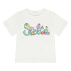 Younger Girls Ivory Logo T-Shirt , 1, hi-res