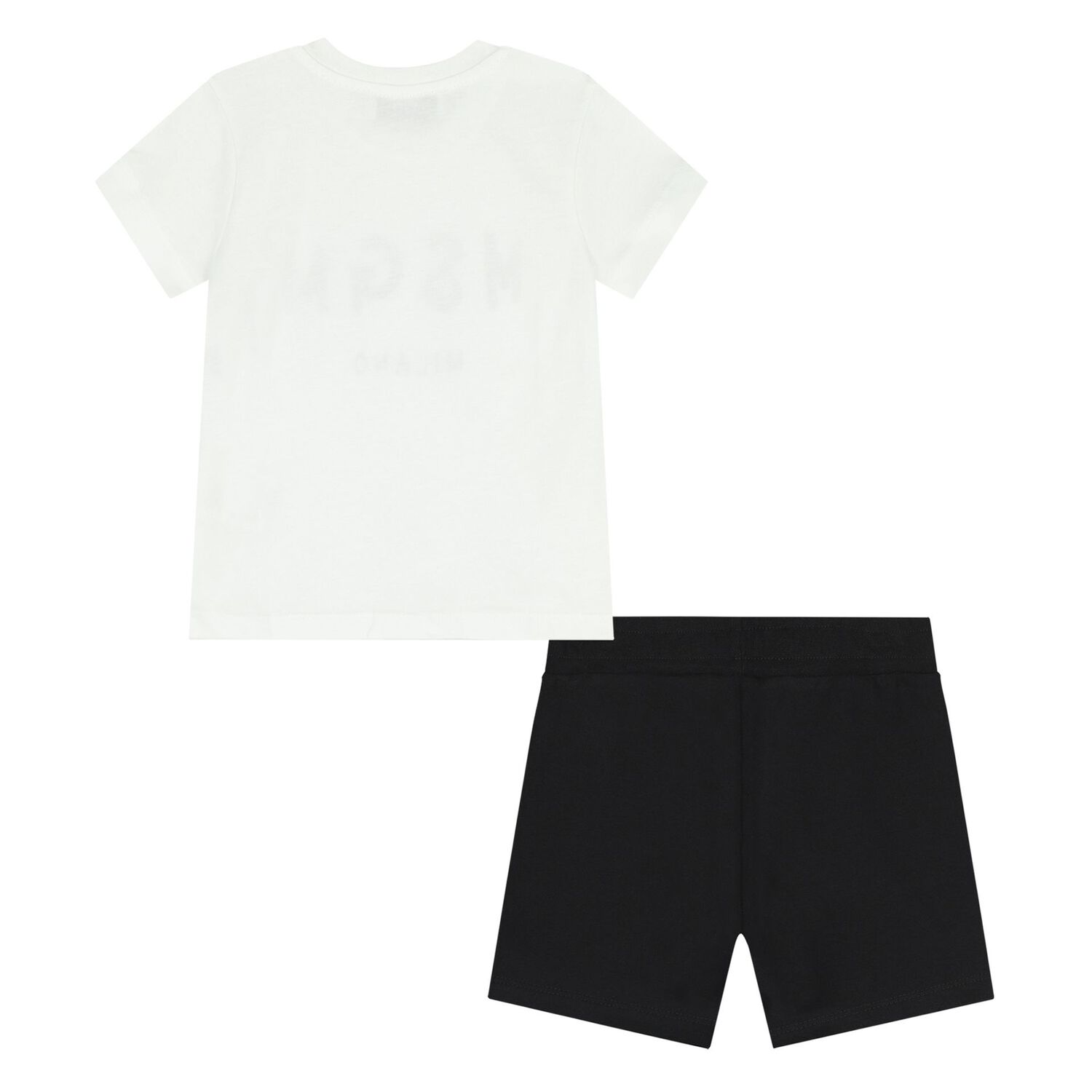 Younger White & Black Logo Shorts Set, 1, hi-res