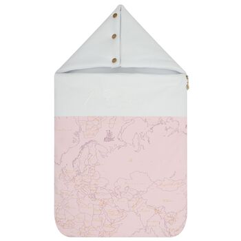 Baby Girls White & Pink Geo Map Baby Nest
