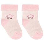 Baby Girls Pink & Ivory Socks ( 4 Pack ), 3, hi-res