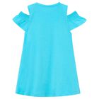 Girls Blue Ruffled Dress Set, 4, hi-res