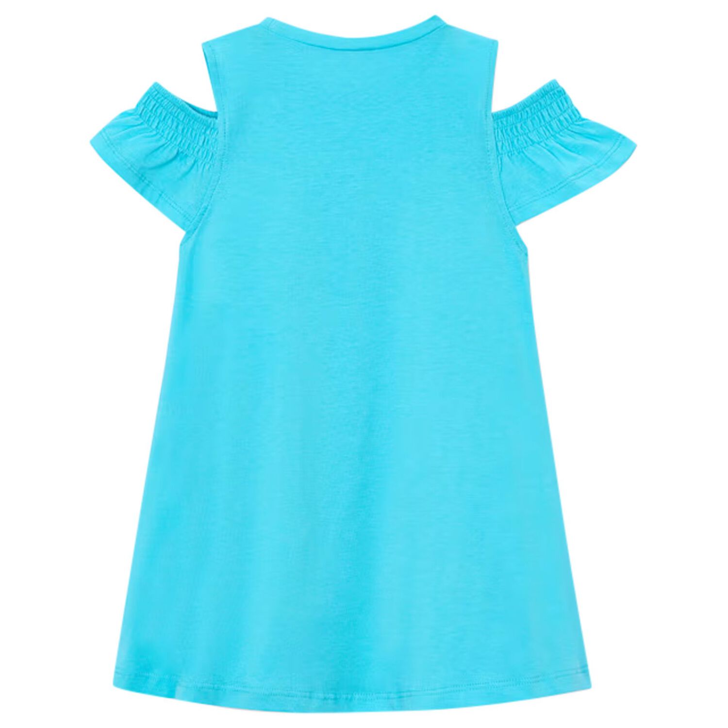 Girls Blue Ruffled Dress Set, 4, hi-res