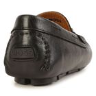 Boys Black Logo Moccasins, 1, hi-res