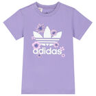 Baby Girls Purple Floral Logo Leggings Set, 1, hi-res