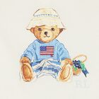 Baby Girls Ivory & Blue Teddy Bear Shorts Set, 1, hi-res