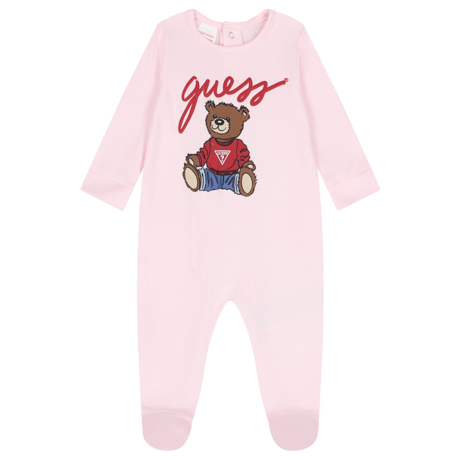 Baby Girls Pink Teddy Bear Babygrow, 2, hi-res