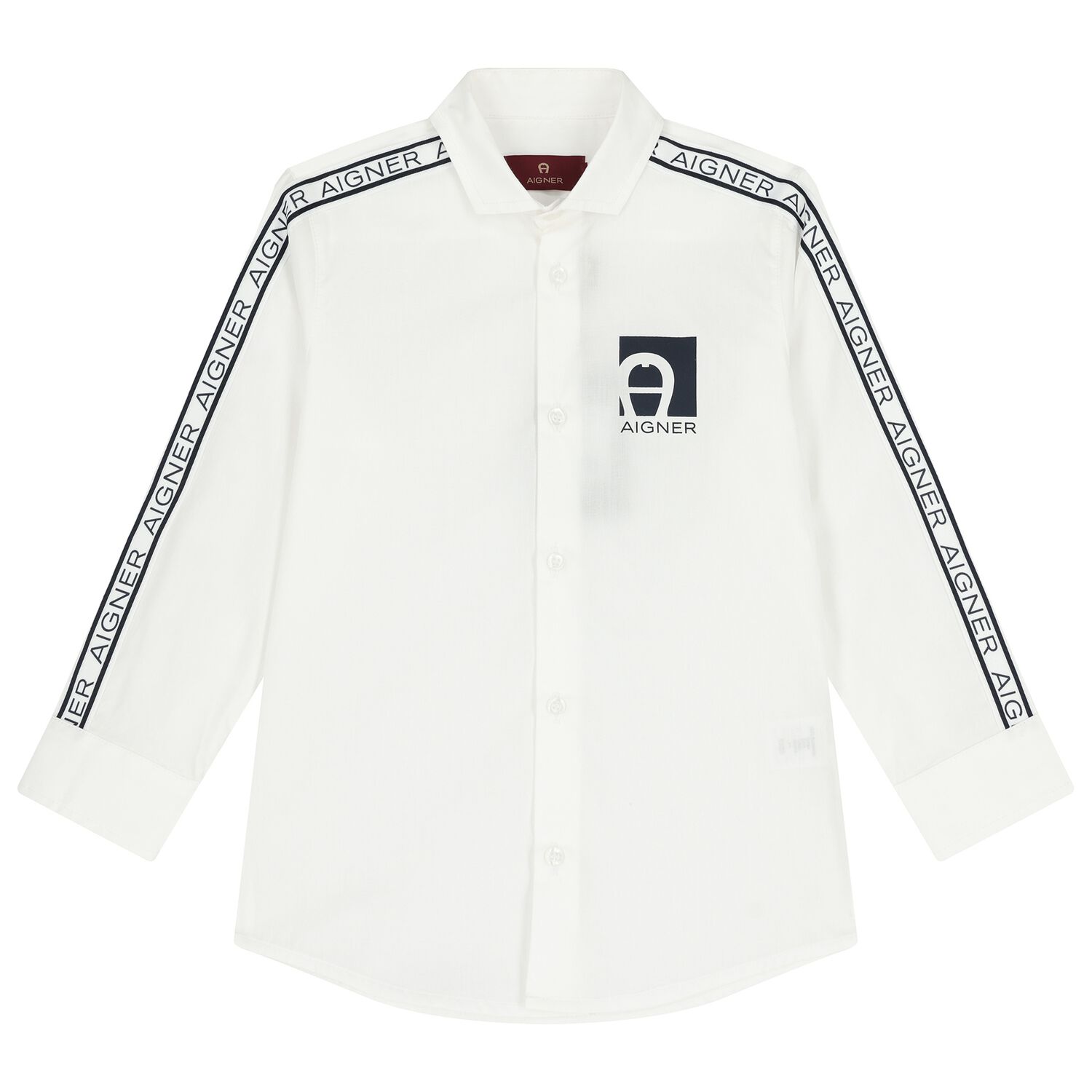 Boys White Logo Shirt, 1, hi-res
