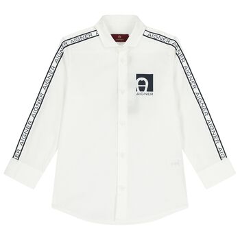 Boys White Logo Shirt