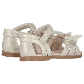 Younger Girls Gold Bow Sandals
