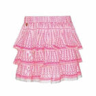 Girls Pink Ruffle Layered Skirt, 1, hi-res