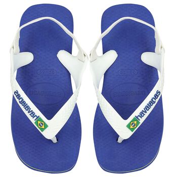 Blue Logo Flip Flops