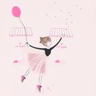 Girls Pink Ballerina Logo T-Shirt, 1, hi-res