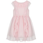 Girls Pink Ruffled Dress, 2, hi-res