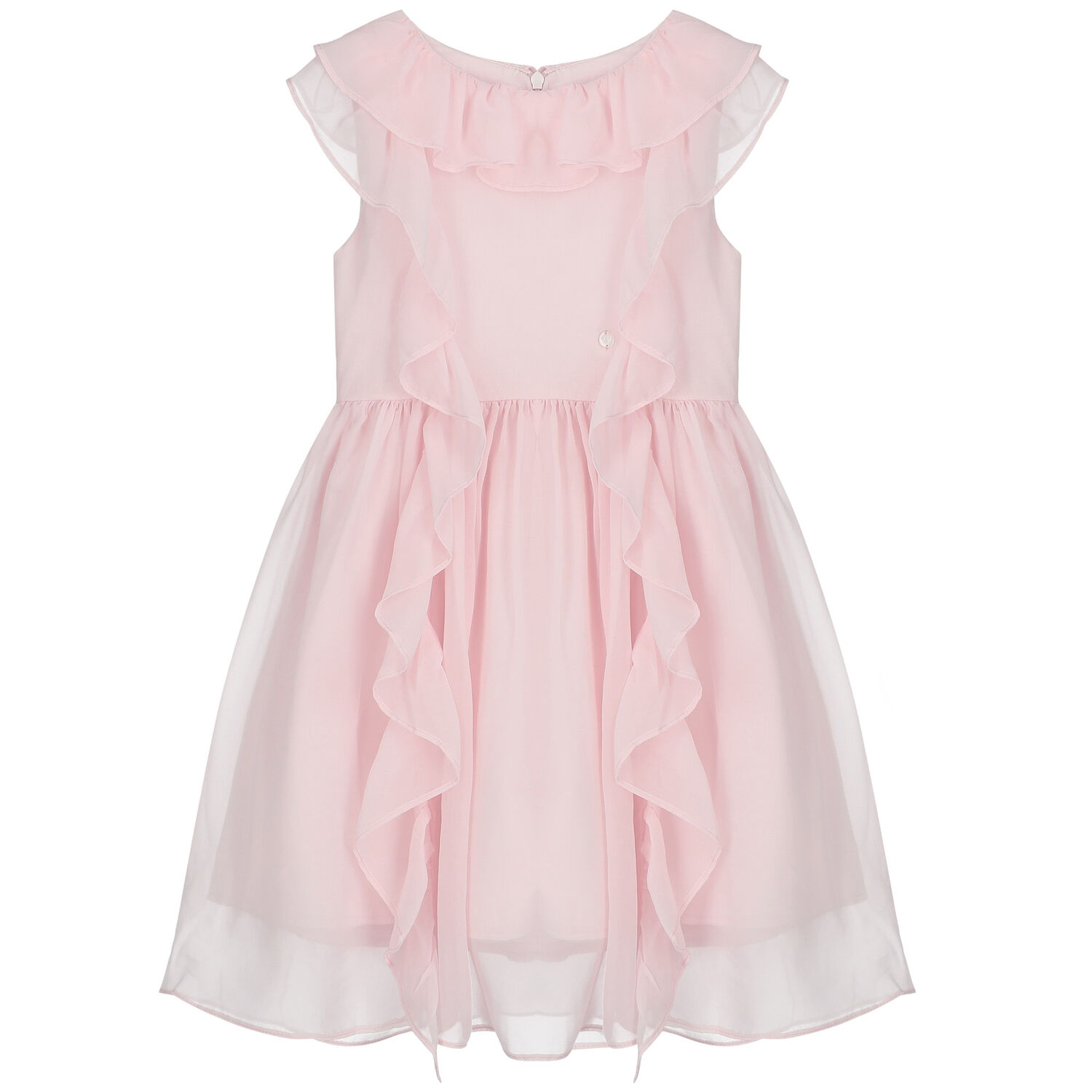 Girls Pink Ruffled Dress, 2, hi-res