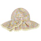 Baby Girls Pink & Yellow Liberty Hat, 1, hi-res