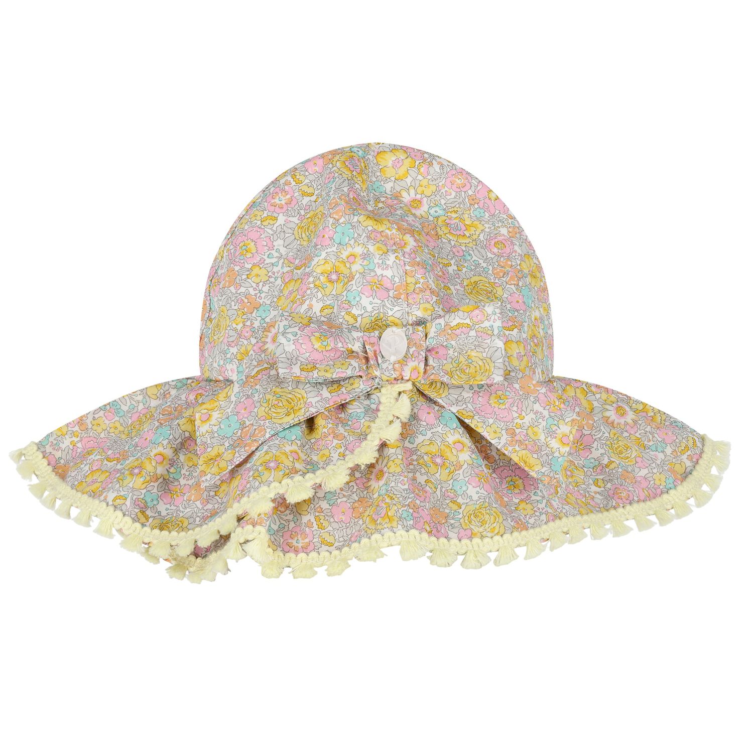 Baby Girls Pink & Yellow Liberty Hat, 1, hi-res image number null