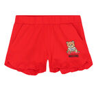 Girls Red Logo Shorts, 1, hi-res