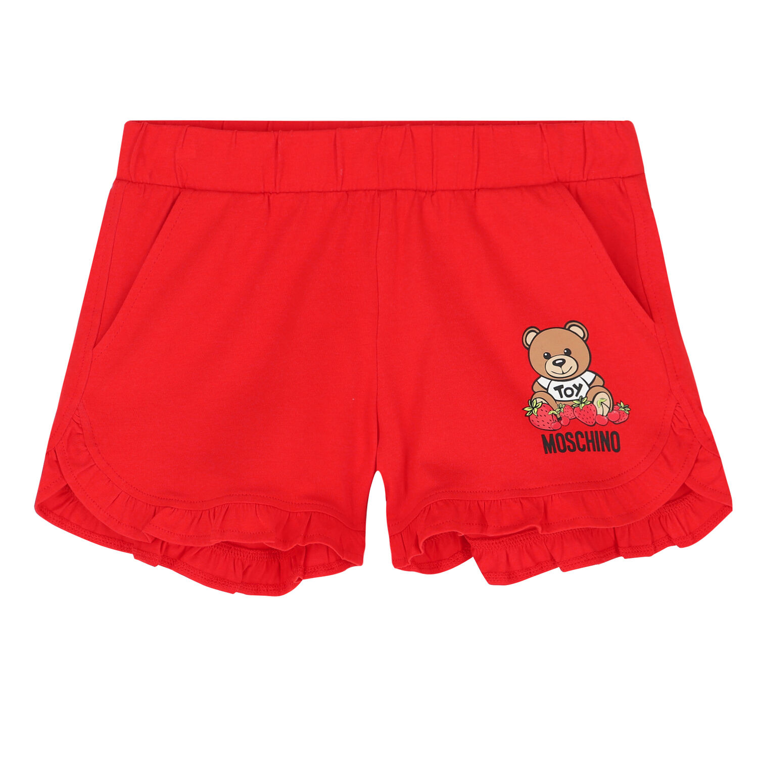 Girls Red Logo Shorts, 1, hi-res