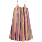 Girls Gold & Pink Logo Striped Dress, 1, hi-res