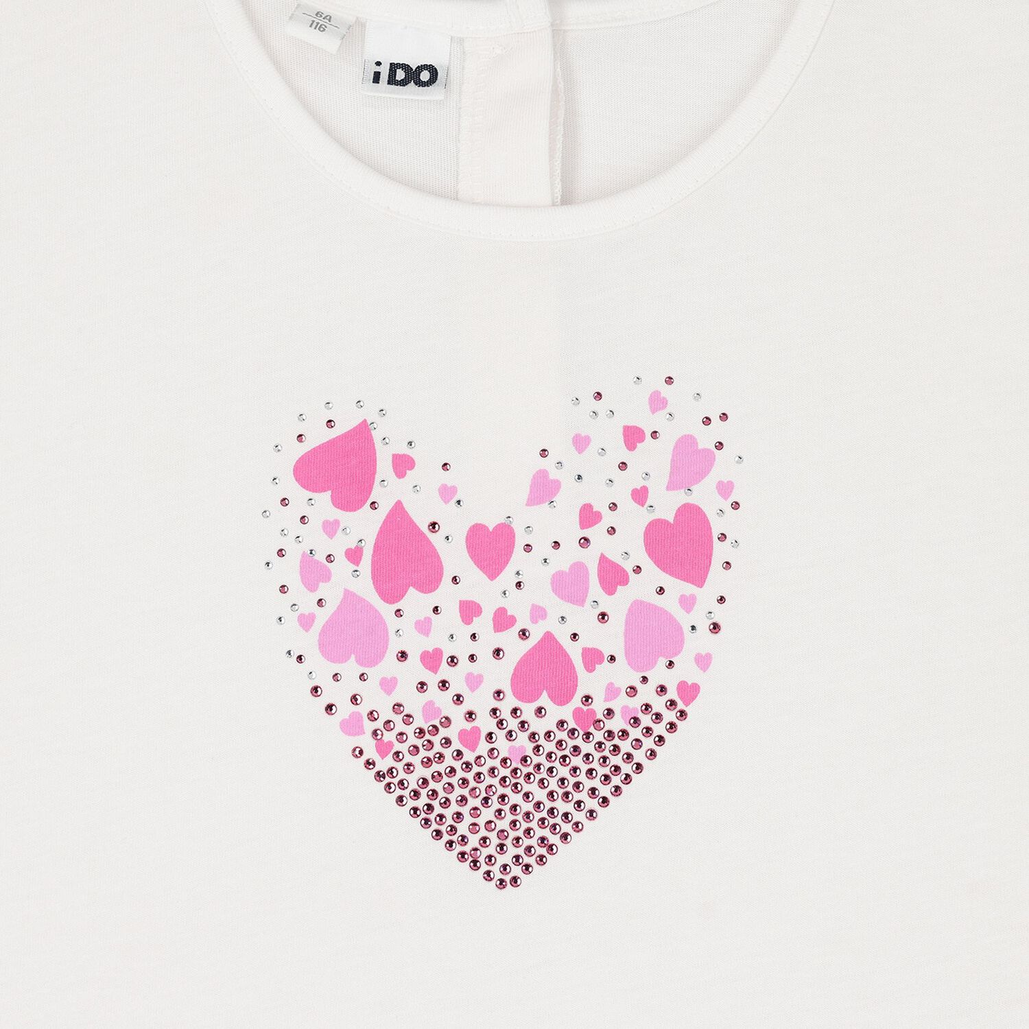 Girls White Heart Top, 1, hi-res image number null