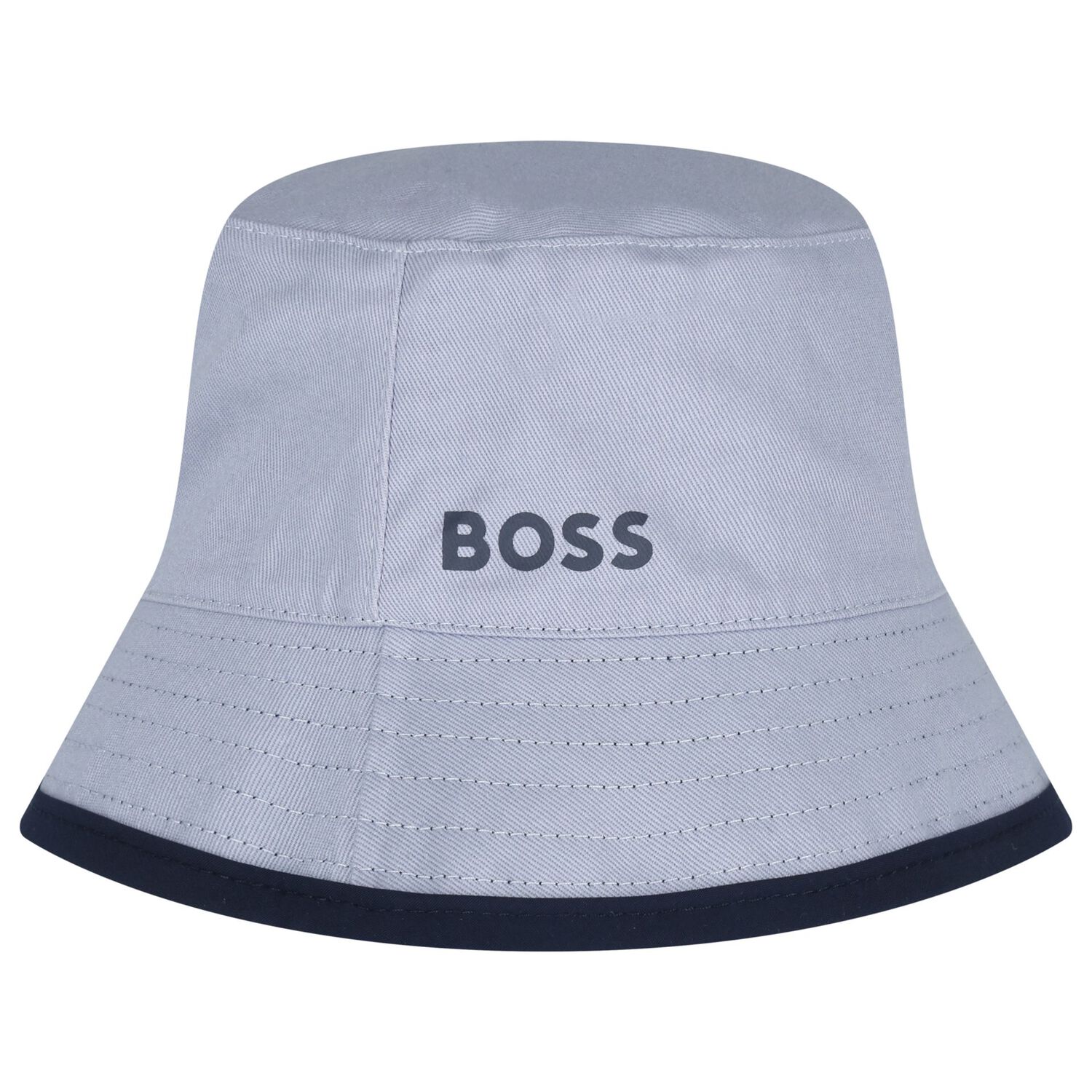 Baby Boys Blue & Navy Blue Logo Reversible Hat, 1, hi-res