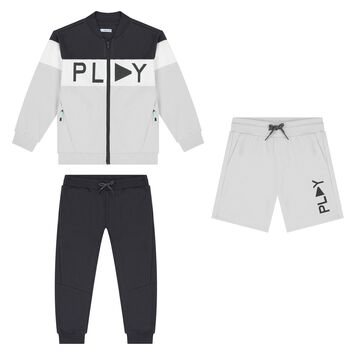 Boys Grey & Black Tracksuit Set