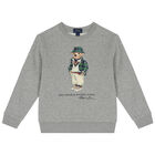 Boys Grey Polo Bear Sweatshirt, 1, hi-res