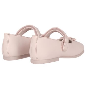 Younger Girls Pink Bow Ballerina Shoes