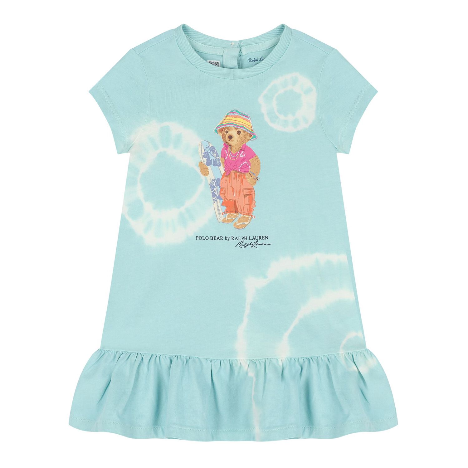Baby Girls Blue Teddy Bear Dress Set, 1, hi-res