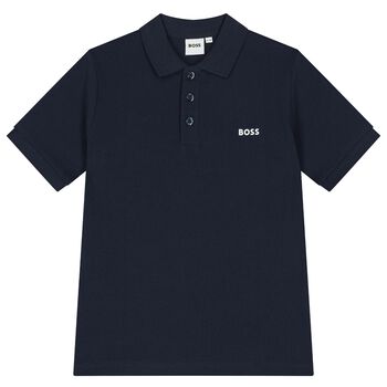 Boys Navy Blue Logo Polo Shirt