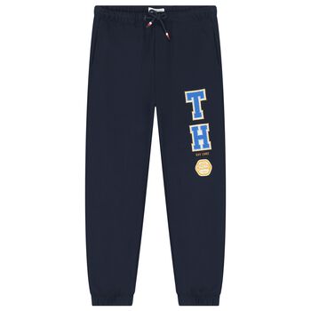 Boys Navy Blue Varsity Logo Joggers